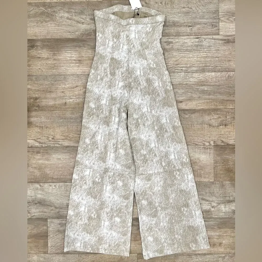 ZARA Blogger Favorite Linen Blend Wide Leg Jumpsuit NWT